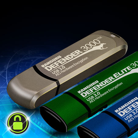 Kanguru Defender® Hardware Encrypted USB Storage Drives