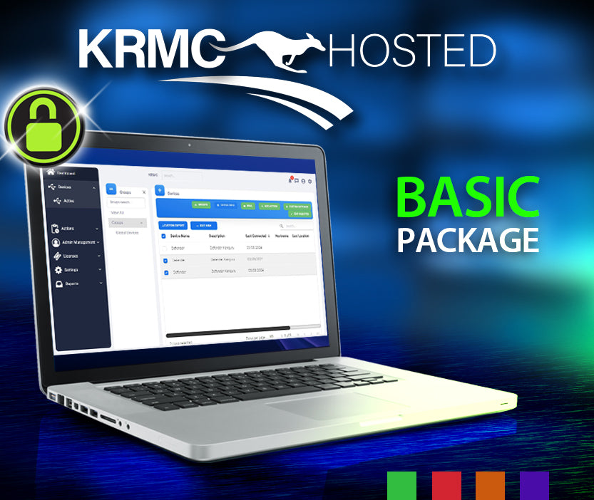 KRMC-Hosted is Kanguru's fully-integrated remote management console for managing Defender encrypted drives. The Basic package is free with the purchase of a Defender secure device.